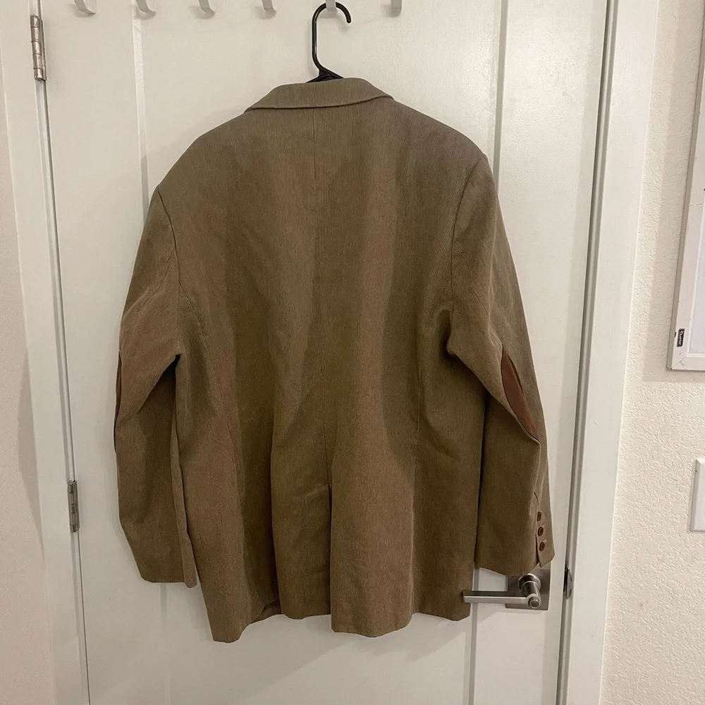 Vintage J.‎ Peterman 48 Olive-Tan Cotton Sports Coat Classic Blazer Jacket